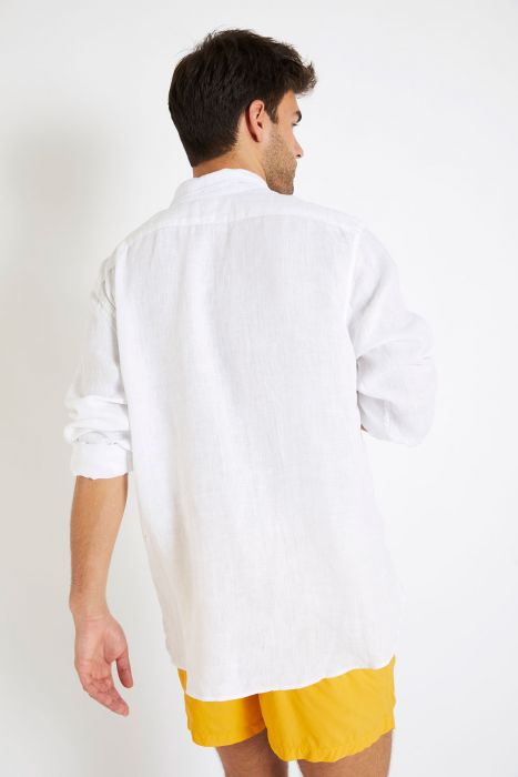 Chemise En Lin Manches Longues Blanche Chemiseml Lin Pr T Porter