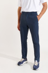 Pantalon stretch bleu foncé SERGE LESCADA