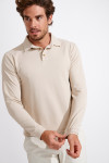 Polo manches longues beige CARL PAGANI