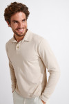 Polo manches longues beige CARL PAGANI