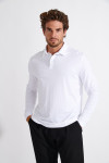 Polo blanc manches longues CARL TERZO