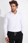 Polo blanc manches longues CARL TERZO