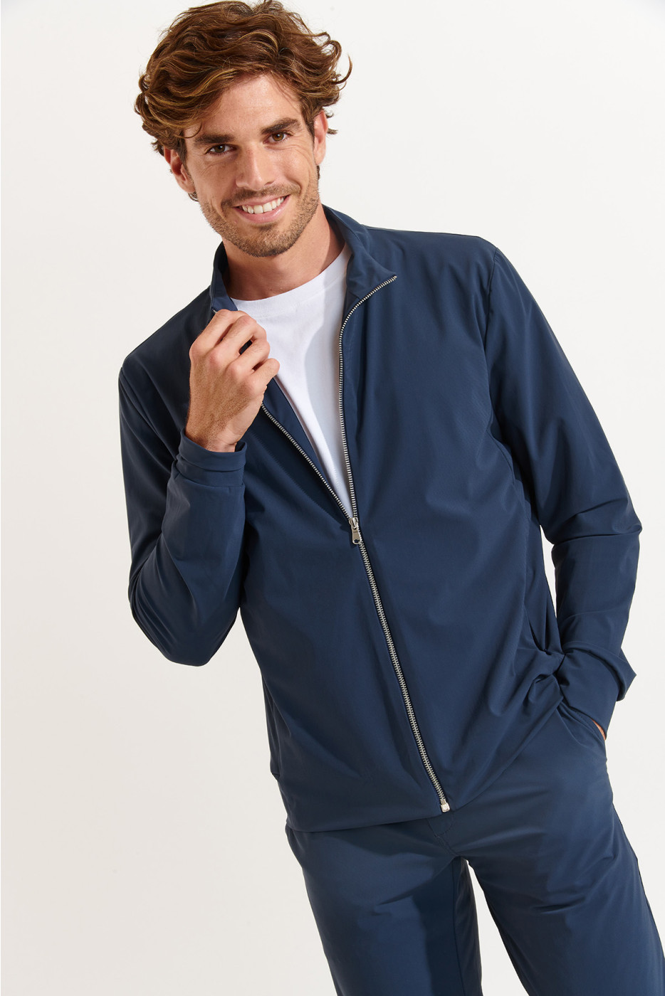 Veste zippée bleu foncé LUC LESCADA