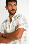 Chemise écrue imprimé corail STEFANO AGORA