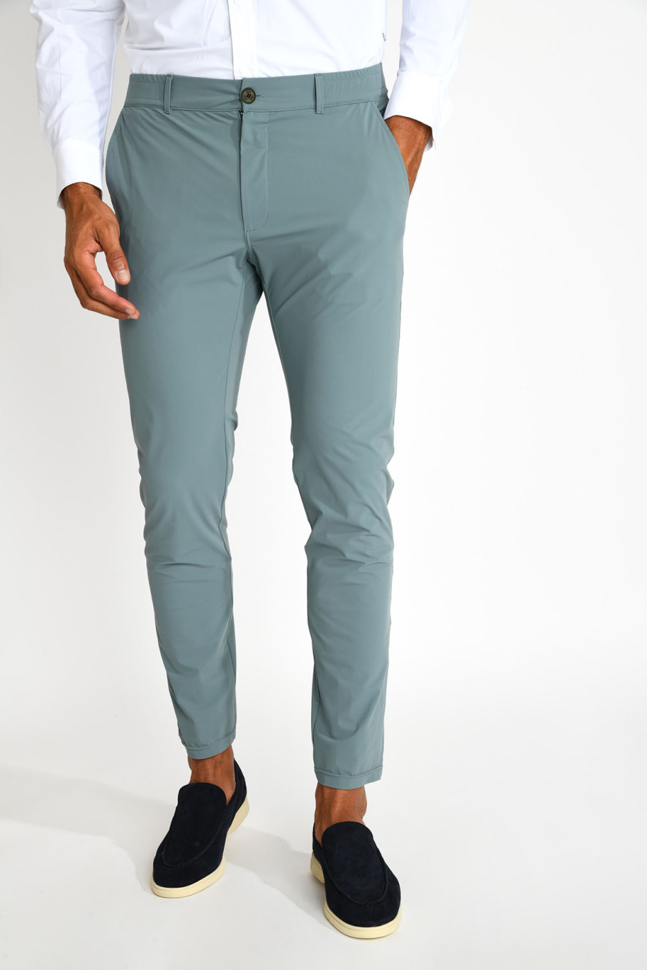 Pantalon stretch bleu SERGE LESCADA