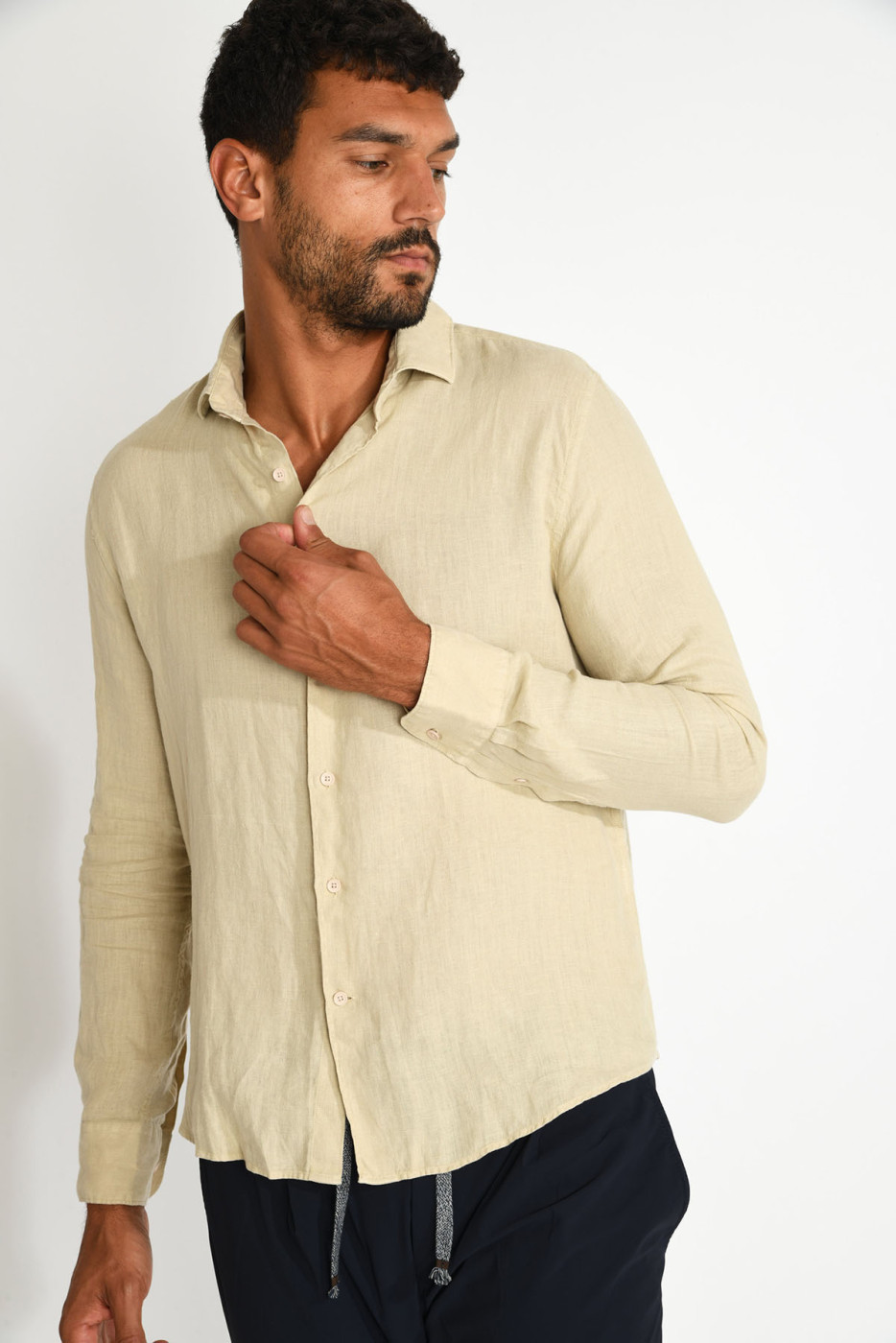 Chemise beige QUENTIN PISE matière coton